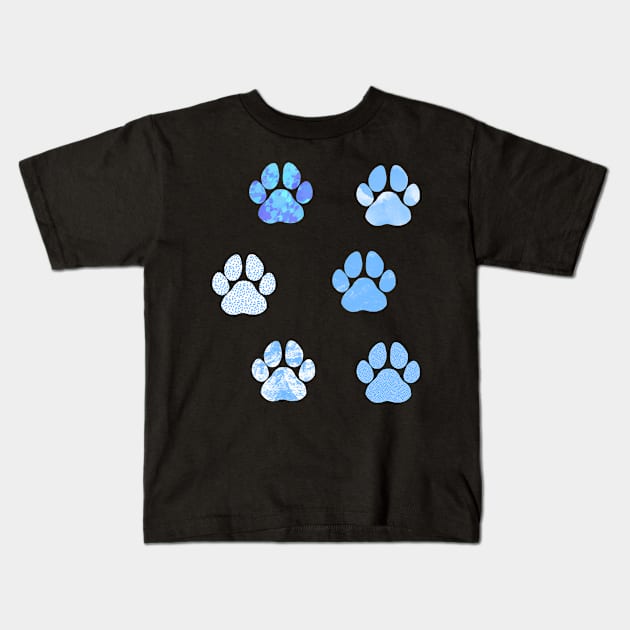 Paw Print Sticker Pack Periwinkle Prints Kids T-Shirt by AlishaMSchil